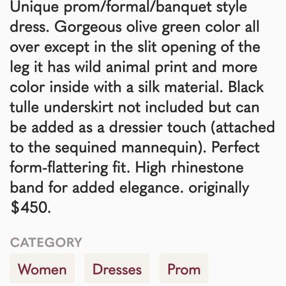 GIGI BRAND FORMAL STRAPLESS DRESS OLIVE GREEN - Picture 5 of 6